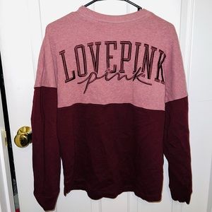 PINK. Size X-SMALL. Pink/Burgundy Sweatshirt.